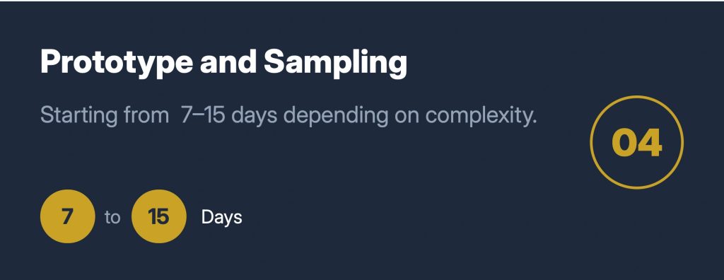 The watch prototyping and sampling process to test quality and feel before mass production (7-15 days)